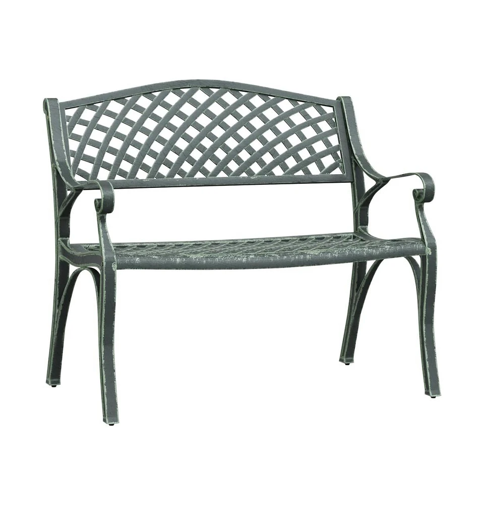 vidaXL Patio Bench 40.2" Cast Aluminum Green