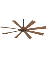 70" Defender Industrial Rustic Farmhouse Indoor Outdoor Ceiling Fan with Remote Control Oil Rubbed Bronze Koa Damp Rated for Patio Exterior House Home