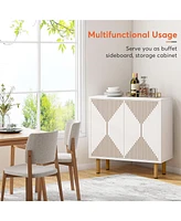 Tribesigns Sideboard Storage Cabinet, Wooden Buffet Floor Cabinet with Doors, Accent for Living Room