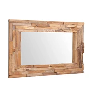 vidaXL Decorative Mirror Teak 35.4"x23.6" Rectangular