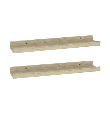 vidaXL Wall Shelves 2 pcs Sonoma Oak 15.7"x3.5"x1.2"