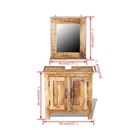 Bathroom Vanity Cabinet with Mirror Solid Mango Wood