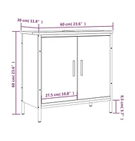 vidaXL Bathroom Sink Cabinet Black 23.6"x11.8"x23.6" Engineered Wood