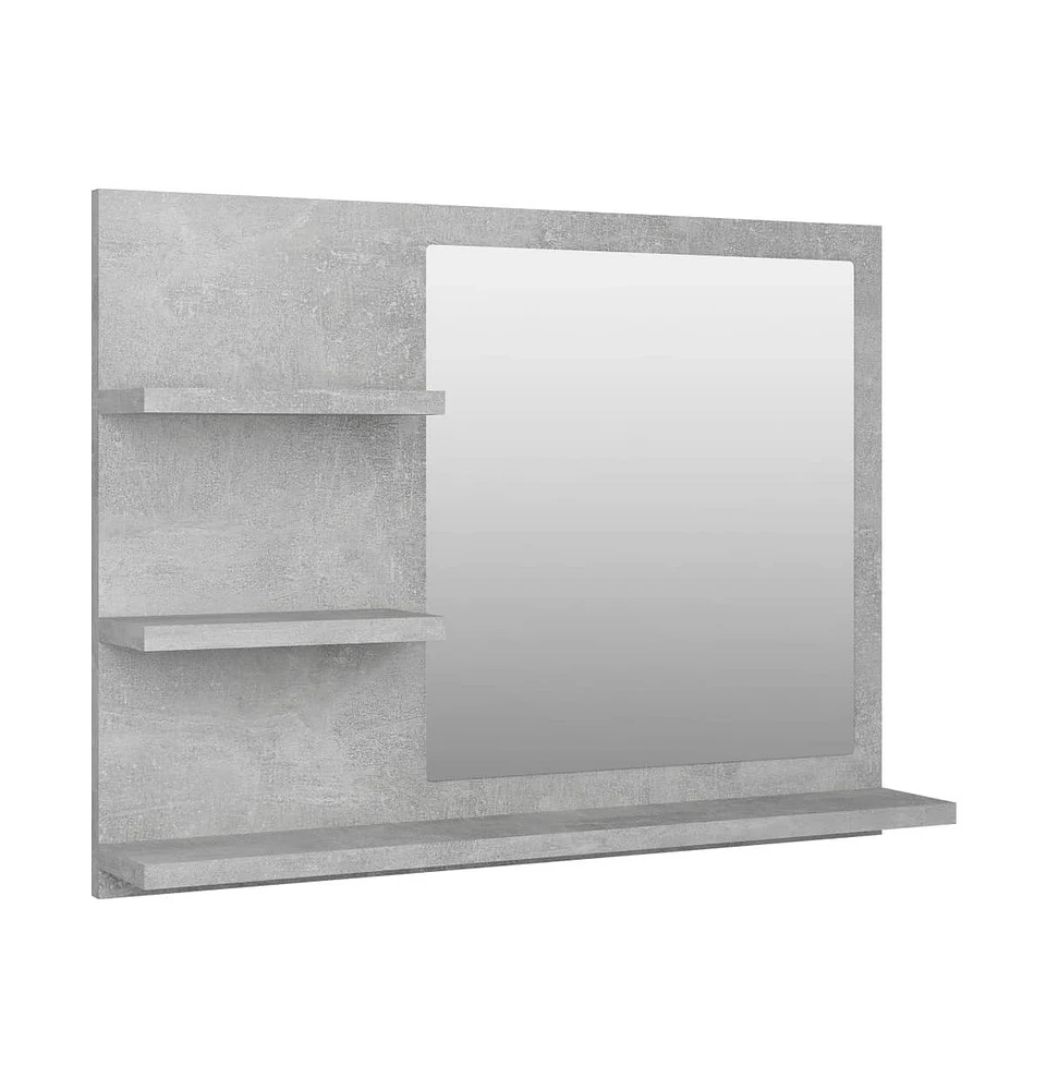 Bathroom Mirror Concrete Gray 23.6"x4.1"x17.7" Engineered Wood