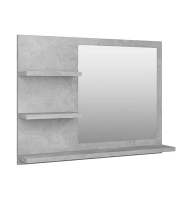 Bathroom Mirror Concrete Gray 23.6"x4.1"x17.7" Engineered Wood
