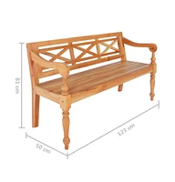 vidaXL Batavia Bench 48.4" Solid Mahogany Wood Light Brown