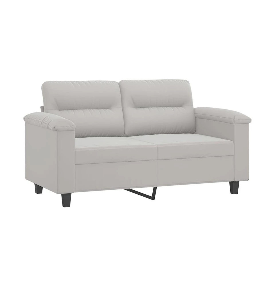 vidaXL 2-Seater Sofa Light Gray 47.2" Microfiber Fabric