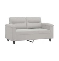 vidaXL 2-Seater Sofa Light Gray 47.2" Microfiber Fabric