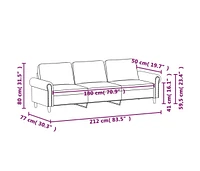vidaXL 3-Seater Sofa Dark 70.9" Velvet