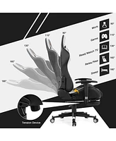 Costway Massage Gaming Chair Reclining Swivel Racing Office Chair