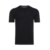 Bellemere Men's Essential Cashmere Silk Slim Fit T-Shirt - Consider Sizing Up for a Relaxed