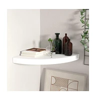 vidaXL Floating Corner Shelf White 13.8"x13.8"x1.5" Mdf