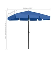 vidaXL Beach Umbrella Azure Blue 78.7"x49.2"