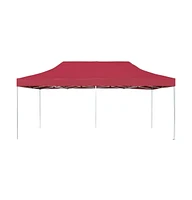 Professional Folding Party Tent Aluminum 19.7'x9.8' Wine Red