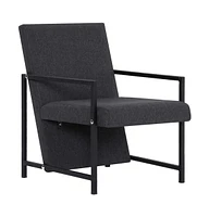 vidaXL Armchair with Chrome Feet Dark Gray Fabric