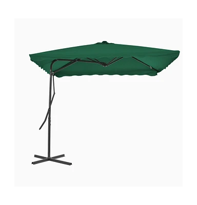 Garden Parasol with Steel Pole 98.4"x98.4" Green