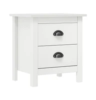 vidaXL Bedside Cabinet Hill 2 pcs White 18.1"x13.8"x19.5" Solid Pine Wood