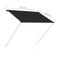 vidaXL Retractable Awning 59.1"x59.1" Anthracite