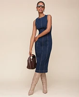 Avec Les Filles Women's Sleeveless Denim Midi Dress