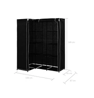 vidaXL Corner Wardrobe Black 51.2"x34.3"x66.5"