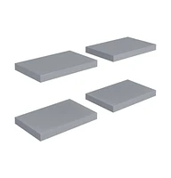 vidaXL Floating Wall Shelves 4 pcs Gray 15.7"x9.1"x1.5" Mdf