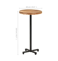 vidaXL Bar Table Round 23.6"x43.3" Solid Acacia Wood