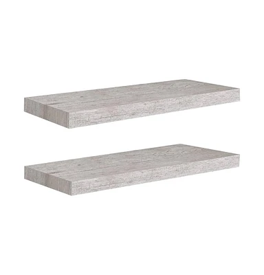 vidaXL Floating Wall Shelves 2 pcs Concrete Gray 23.6"x9.3"x1.5" Mdf