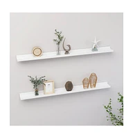 vidaXL Wall Shelves 2 pcs White 39.4"x3.5"x1.2"