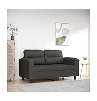 vidaXL 2-Seater Sofa Dark Gray 47.2" Microfiber Fabric