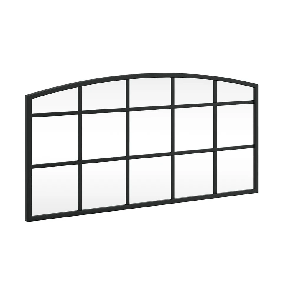 vidaXL Wall Mirror Black 23.6"x11.8" Arch Iron