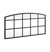 vidaXL Wall Mirror Black 23.6"x11.8" Arch Iron