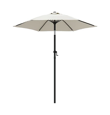 vidaXL Parasol Sand White 78.7"x83.1" Aluminum