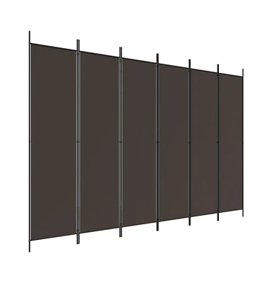 vidaXL 6-Panel Room Divider Brown 118.1"x78.7" Fabric