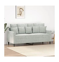 vidaXL 2-Seater Sofa Light Gray 55.1" Velvet