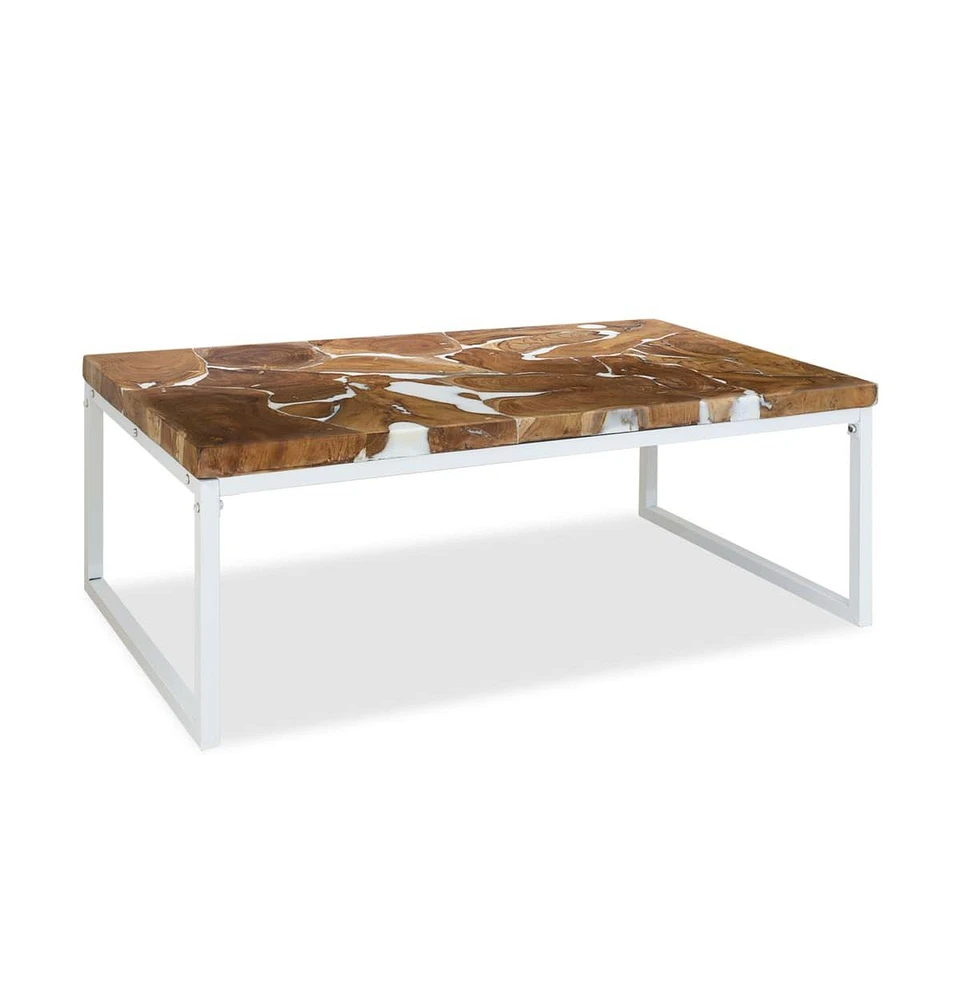 vidaXL Coffee Table Teak Resin 43.3"x23.6"x15.7