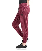 Dkny Women's Platinum Velour Slim-Fit Joggers