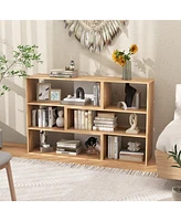 Sugift 2-Piece Separable Bookshelf Floor Standing Corner Display Storage