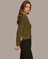 Donna Karan New York Women's Metallic Flecked Knit Cardigan