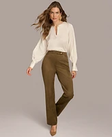 Donna Karan New York Women's Straight-Leg Faux-Suede Pants