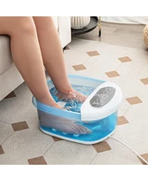 Skonyon Foot Spa Massager Tub with Removable Pedicure Stone and Massage Beads-Blue