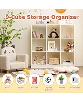 Sugift Modern 9-Cube Bookcase with 2 Anti-Tipping Kits for Books Toys Ornaments-White