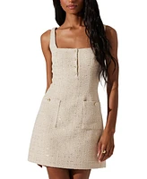 Astr the Label Women's Deanna Square-Neck Tweed Dress