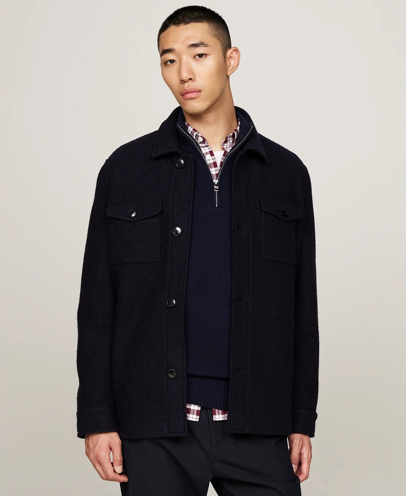 Tommy Hilfiger Men's Boiled Wool Shirt Jacket