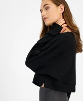 Id Ideology Women's Waffle-Knit Drop-Shoulder Top, Created for Macy's