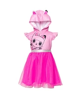 Dreamworks Gabby's Dollhouse Little Girls Pandy Paws Mesh Cosplay Tulle Dress to