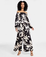 Vince Camuto Women's Printed High-Rise Wide-Leg Pants
