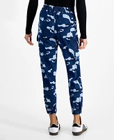 Madden Girl Juniors' High-Rise Camo-Print Cargo Joggers