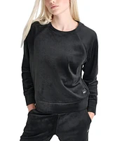 Dkny Women's Platinum Velour Crewneck Sweatshirt