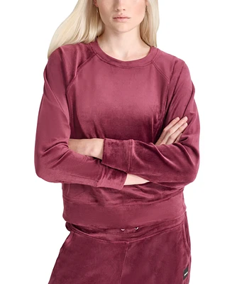 Dkny Women's Platinum Velour Crewneck Sweatshirt