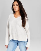 And Now This Women's V-Neck Long Sleeve Sweater, Created for Macy's